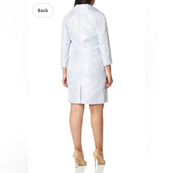 Tahari ASL Women's Floral Jacquard Wrap Jacket and Dress Set - Picture 3 of 12